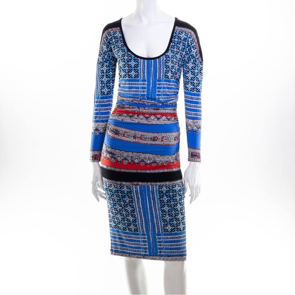 NWT Anthropologie Plenty By Tracy Reese Dress Ruched Scarf Print Tee Dress